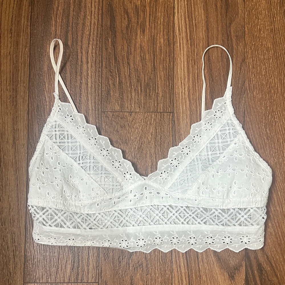 Love Tree White Eyelet Lace Bralette